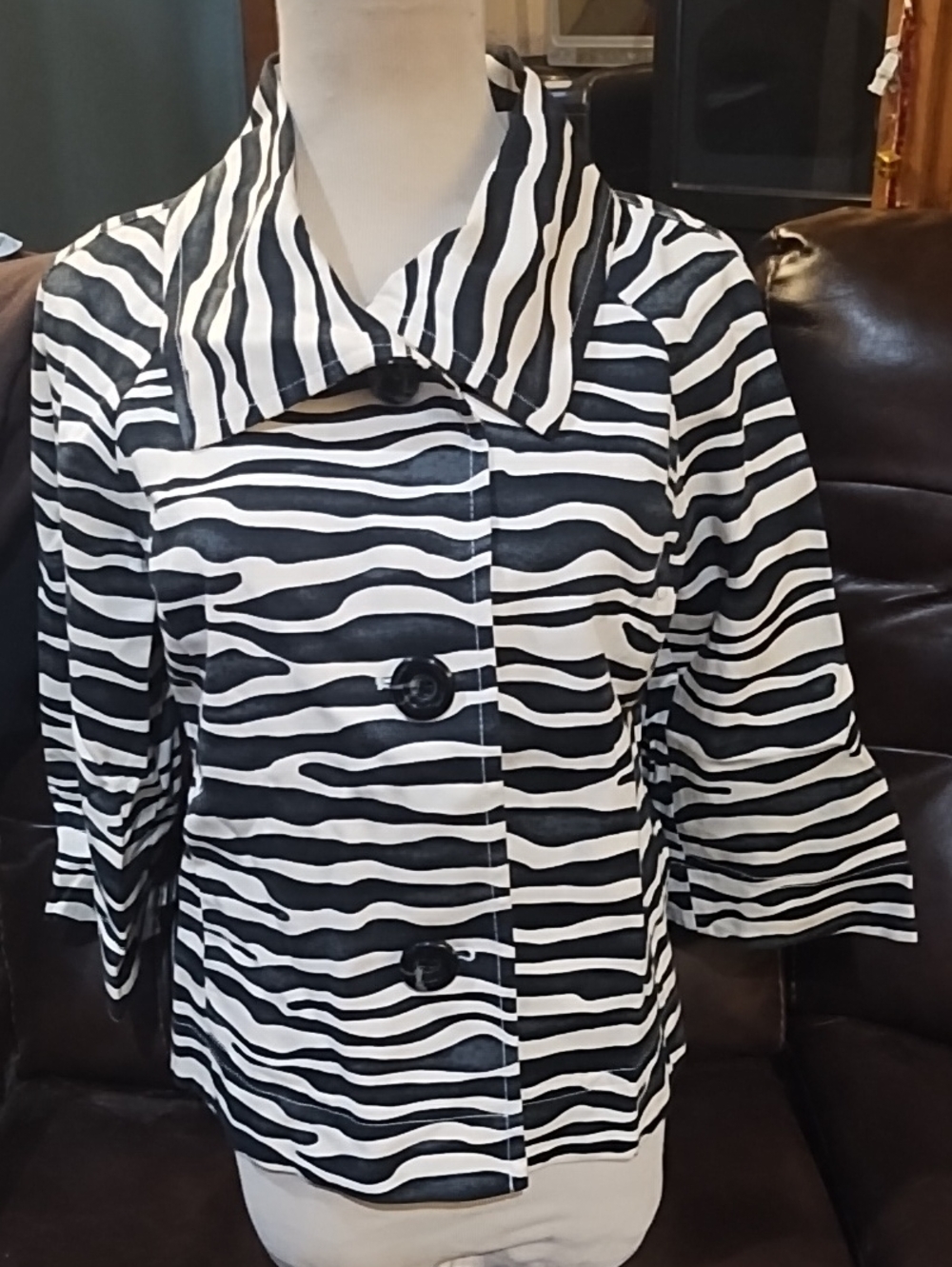 Rafael a Black & White Zebra Print Women's Jacket